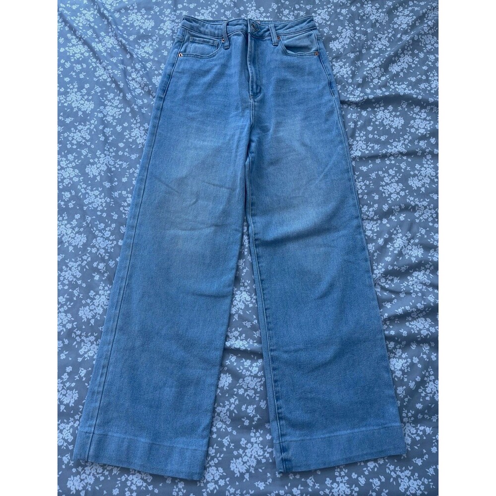 Juicy Couture Lunita Wide Leg Jeans Women Size 28 Light Wash Blue Denim 5-Pocket